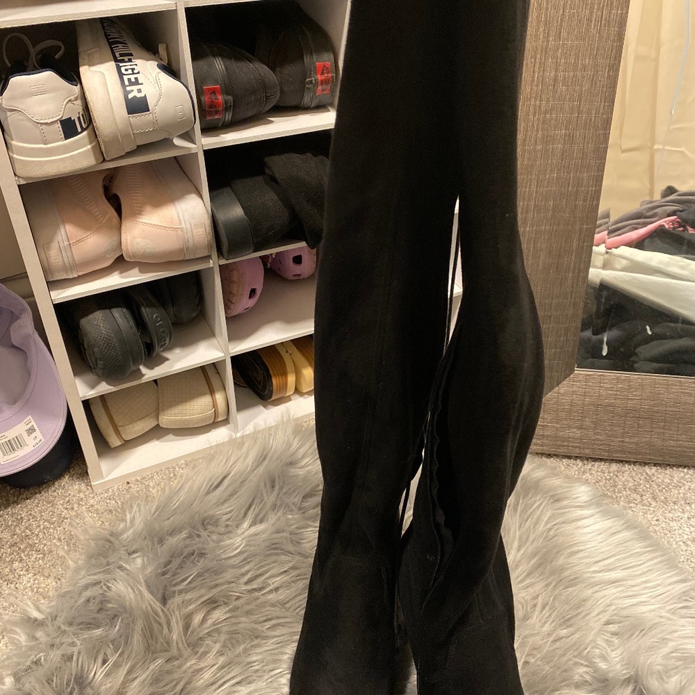 Knee high lace boots